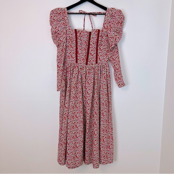 Evi Grintela Frida Floral Midi Dress Red Liberty Floral Medium Classic Regency - Picture 3 of 7